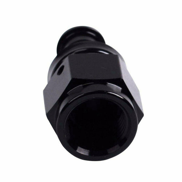 2PC Black AN 4 Straight Aluminum Push on Oil Fuel Line Hose End Fitting 4-AN - www.blackhorse-racing.com