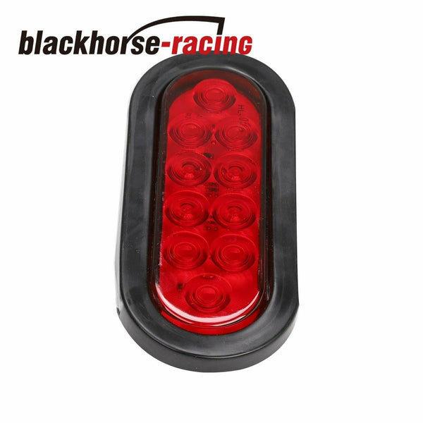 4x Trailer Truck LED Sealed RED 6" Oval Stop/Turn/Tail Light Marine Waterproof - www.blackhorse-racing.com