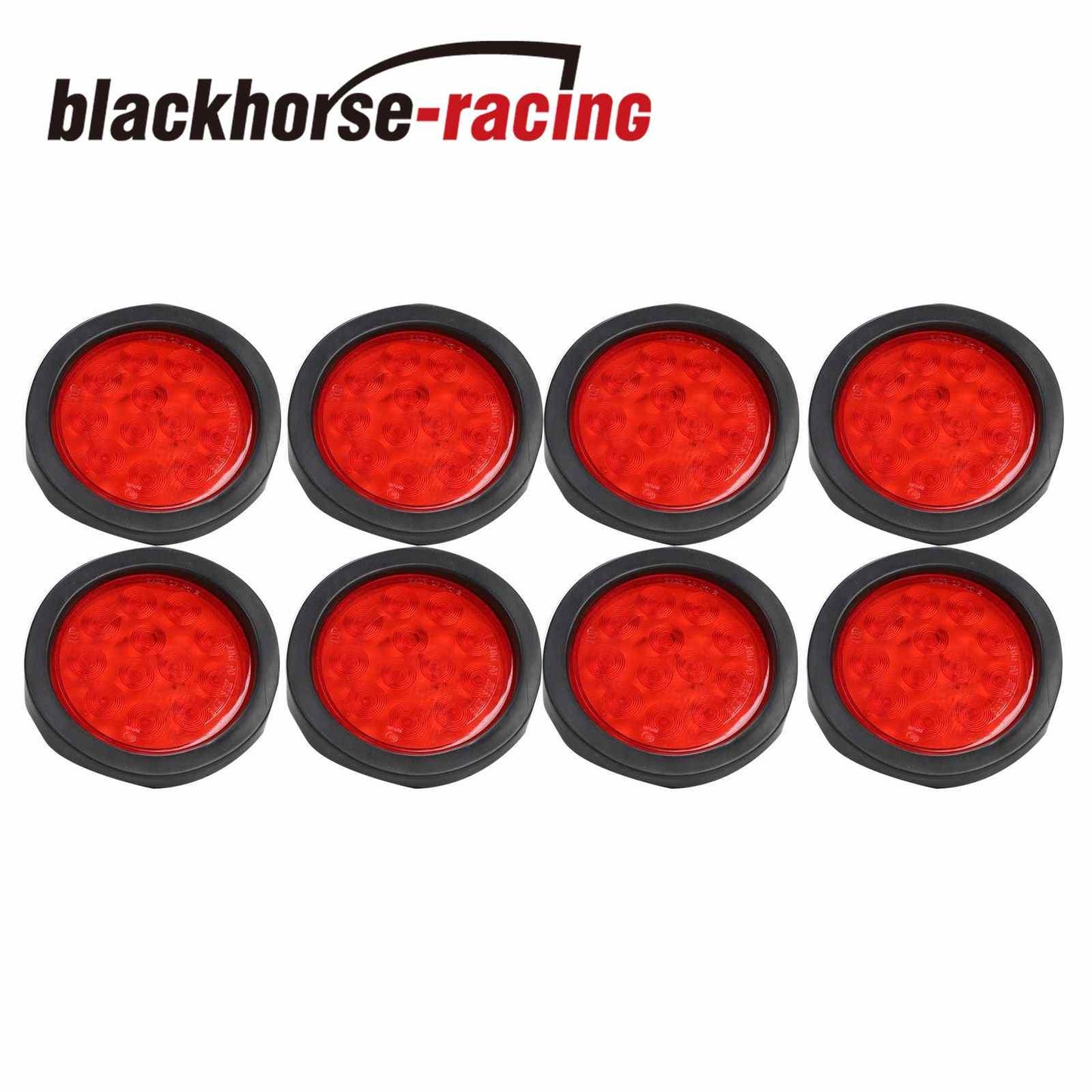 
                  
                    8Pcs 4" Round Red 12 LED Stop Turn Tail Light Flush Mount Truck Trailer Grommet
                  
                