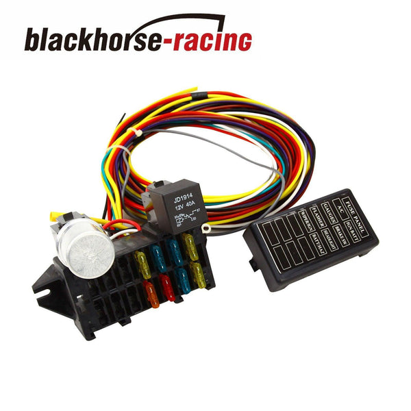 NEW 8 CIRCUIT WIRE HARNESS MUSCLE CAR HOT ROD STREET ROD RAT ROD UNIVERSAL - www.blackhorse-racing.com