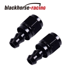 2PC Black AN 12 Straight Aluminum Push on Oil Fuel Line Hose End Fitting 12-AN - www.blackhorse-racing.com