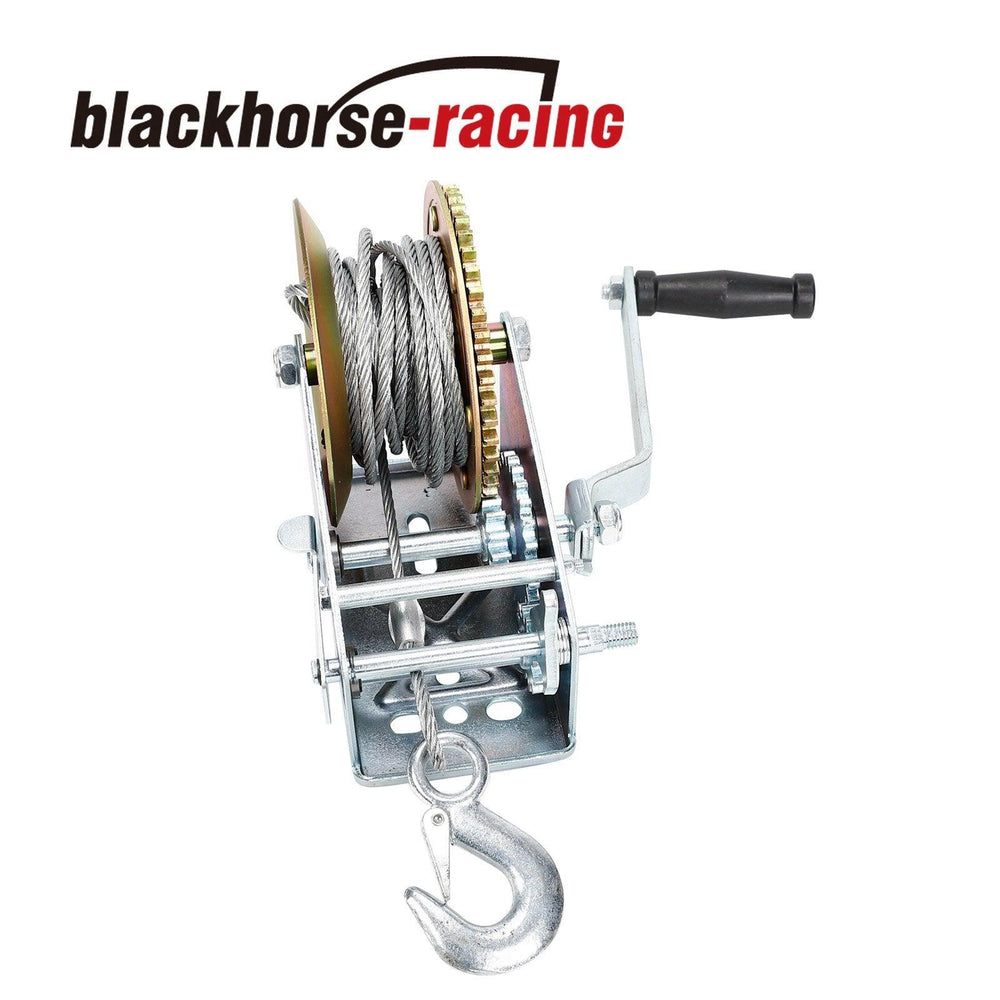 
                  
                    3500lbs Dual Gear Hand Winch Hand Crank Manual Boat ATV RV Trailer 33ft Cable - www.blackhorse-racing.com
                  
                