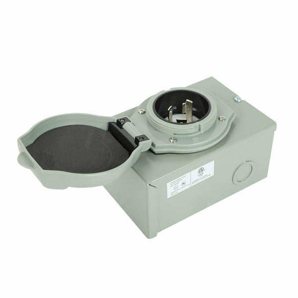 NEMA L5-30 3Prong 30Amp RV Power Generator Inlet Box 3750W Transfer Switch Iron - www.blackhorse-racing.com