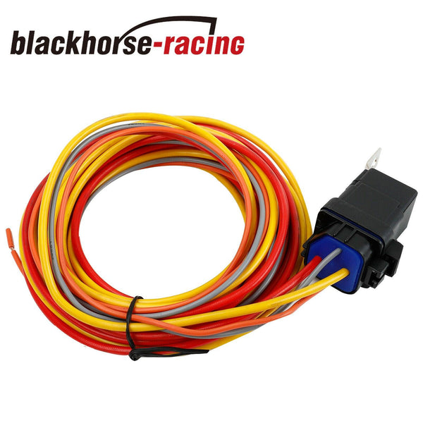 3/8" NPT Dual Electric Cooling Fan Wiring Install Switch165/185 Thermostat Relay - www.blackhorse-racing.com