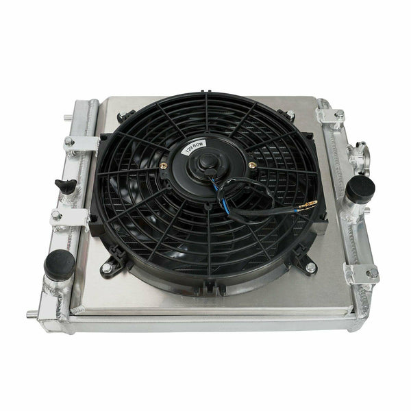 Aluminum 2 Row Racing Radiator + Fan Shroud Fit 92-00 Honda Civic /Acura Integra - www.blackhorse-racing.com