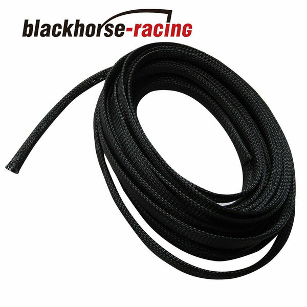 50 FT 1/2" Expandable Wire Cable Sleeving Sheathing Braided Loom Tubing Black - www.blackhorse-racing.com