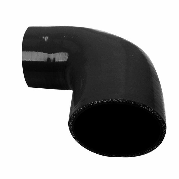 3.5"-4" 89mm-102mm 90 Degree Elbow Turbo/Intercooler Silicone Coupler Hose Black - www.blackhorse-racing.com