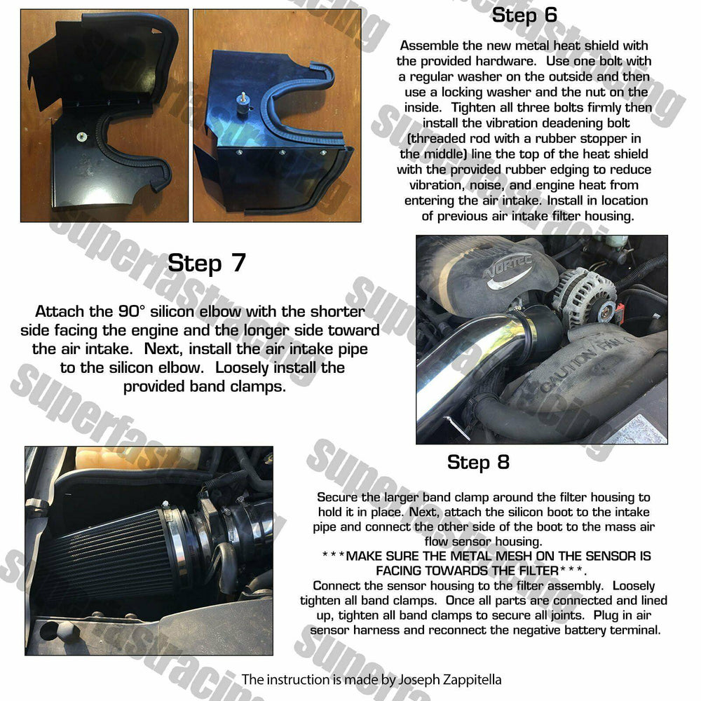 
                  
                    Fit GMC/Chevy V8 4.8L/5.3L/6.0L Cold Air Intake System + Heat Shield Filter Blue - www.blackhorse-racing.com
                  
                