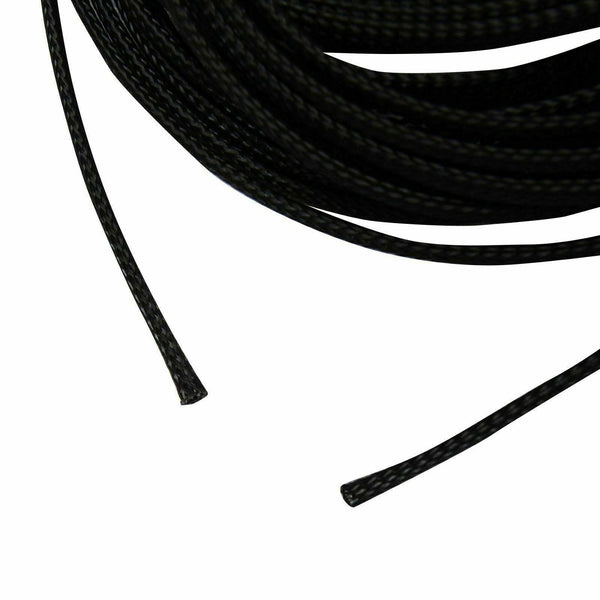 100 FT 3/4" Expandable Wire Cable Sleeving Sheathing Braided Loom Tubing Black - www.blackhorse-racing.com