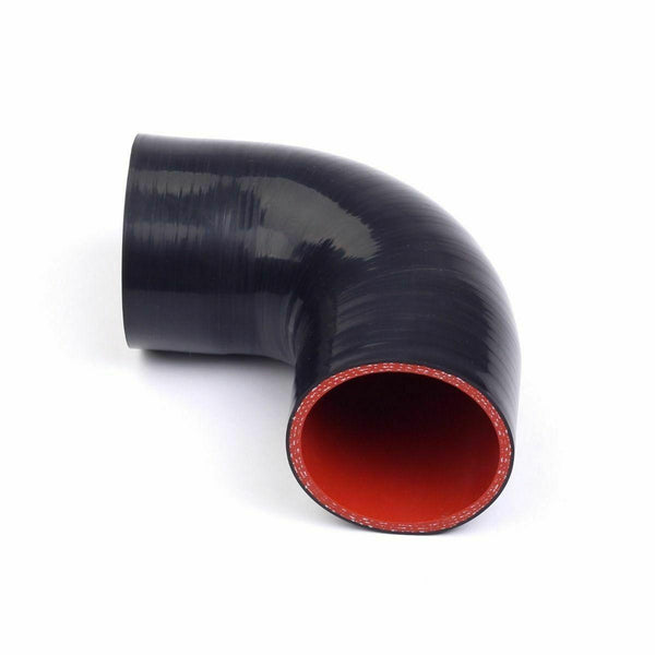 Black-red 3.5" inch 90 Degree Elbow Silicone Hose Coupler 89 mm Intercooler Pipe - www.blackhorse-racing.com