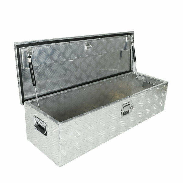 39"X13"X10" PICKUP TRUCK TRUNK BED TOOL BOX TRAILER STORAGE+LOCK CHROME ALUMINUM - www.blackhorse-racing.com
