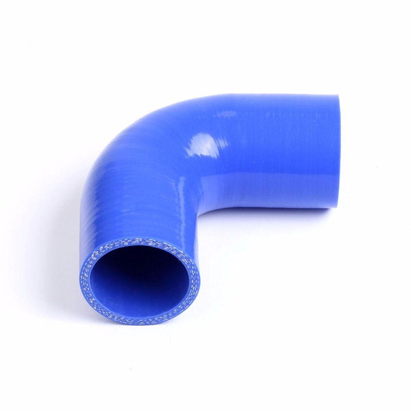 Blue 3.5" - 3 1/2" 90 Degree Silicone Hose 89 mm Intercooler Coupler Pipe Turbo - www.blackhorse-racing.com