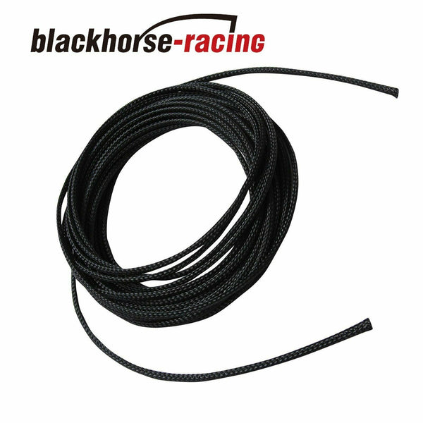 50 FT 1/8" Expandable Wire Cable Sleeving Sheathing Braided Loom Tubing Black - www.blackhorse-racing.com