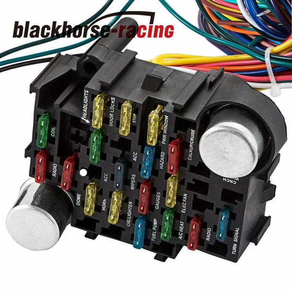 UNIVERSAL Extra long Wires 21 Circuit Wiring Harness For CHEVY Mopar FORD Hotrod - www.blackhorse-racing.com