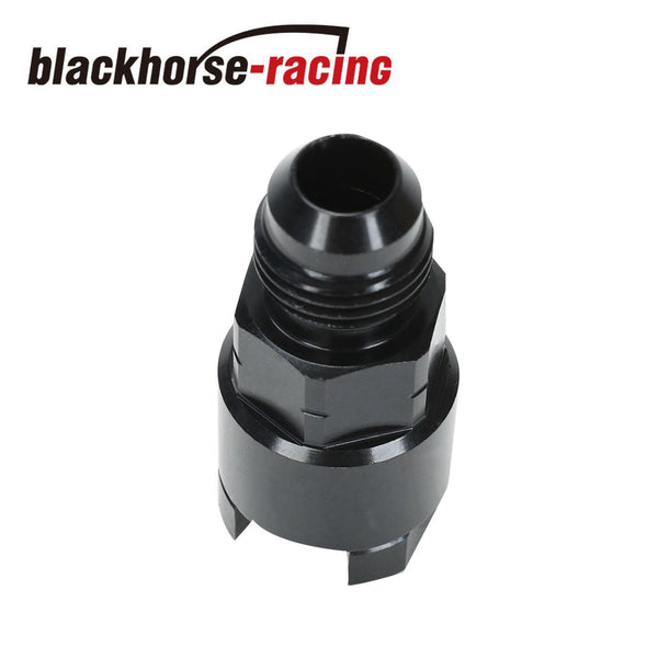 Black Fuel Adapter Fitting 6AN to 3/8 GM Quick Connect w/ Thread Retainer Female - www.blackhorse-racing.com