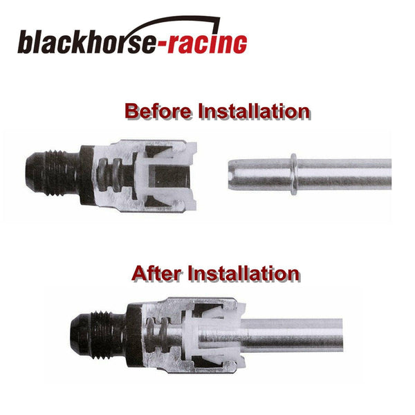 644123 Fuel Adapter Fitting EFI -6AN Male to 3/8 GM Quick Connect w/ Clip Female - www.blackhorse-racing.com
