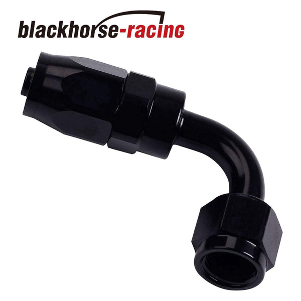 2PC Black AN 8  90 Degree Aluminum Swivel Oil Fuel Line Hose End Fitting 8-AN - www.blackhorse-racing.com