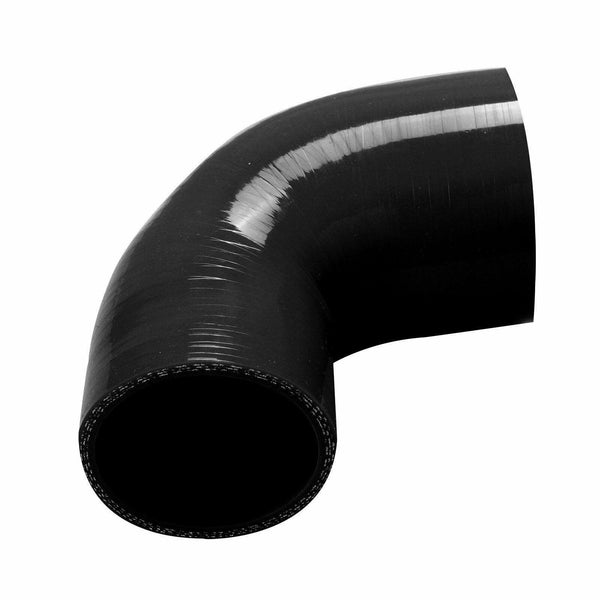 3.5"-4" 89mm-102mm 90 Degree Elbow Turbo/Intercooler Silicone Coupler Hose Black - www.blackhorse-racing.com