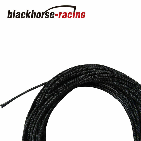 50 FT 1/8" Expandable Wire Cable Sleeving Sheathing Braided Loom Tubing Black - www.blackhorse-racing.com