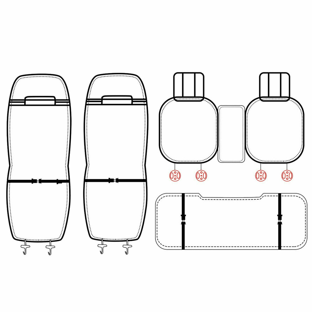
                  
                    5 Seats Cushion w/ Pillows Car Seat Cover Front + Rear PU Leather + Cooling Mesh - www.blackhorse-racing.com
                  
                