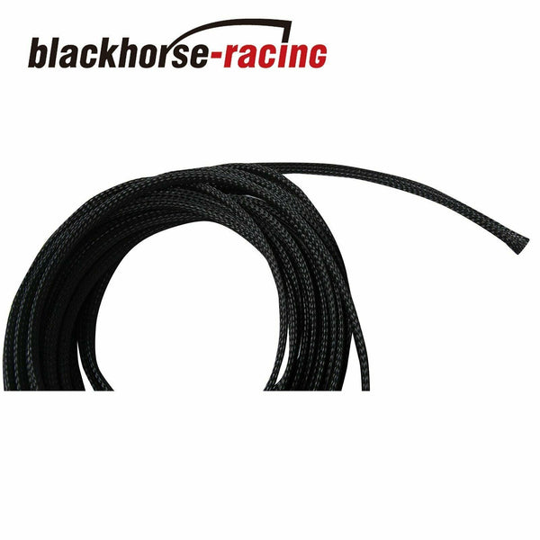 50 FT 1/4" Expandable Wire Cable Sleeving Sheathing Braided Loom Tubing Black - www.blackhorse-racing.com