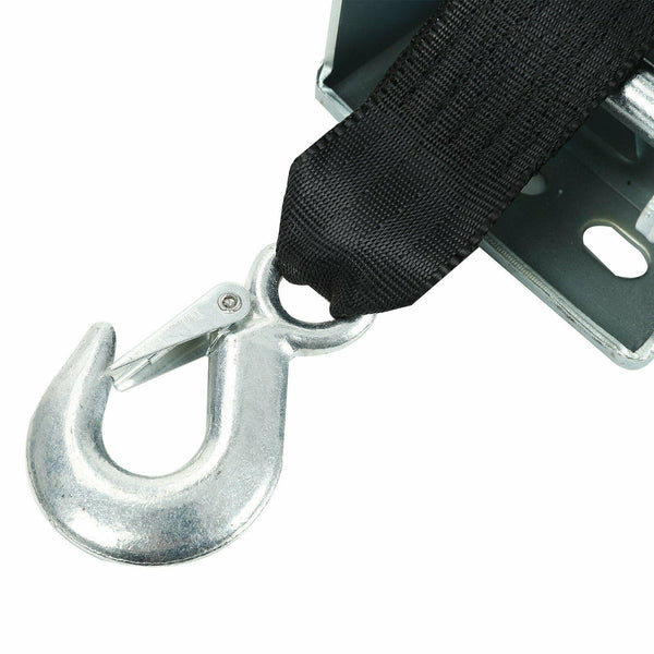 Nylon Strap 2 Gear Hand Winch 2500lbs Hand Crank Gear Winch ATV Boat Trailer - www.blackhorse-racing.com