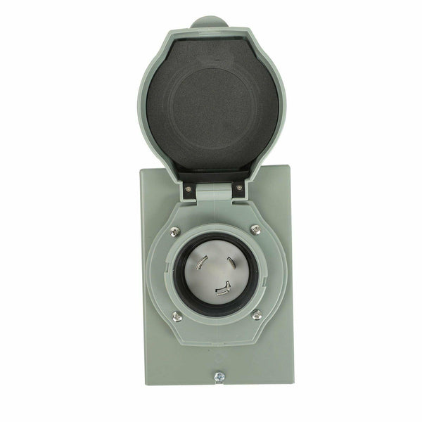 NEMA L5-30 3Prong 30Amp RV Power Generator Inlet Box 3750W Transfer Switch Iron - www.blackhorse-racing.com