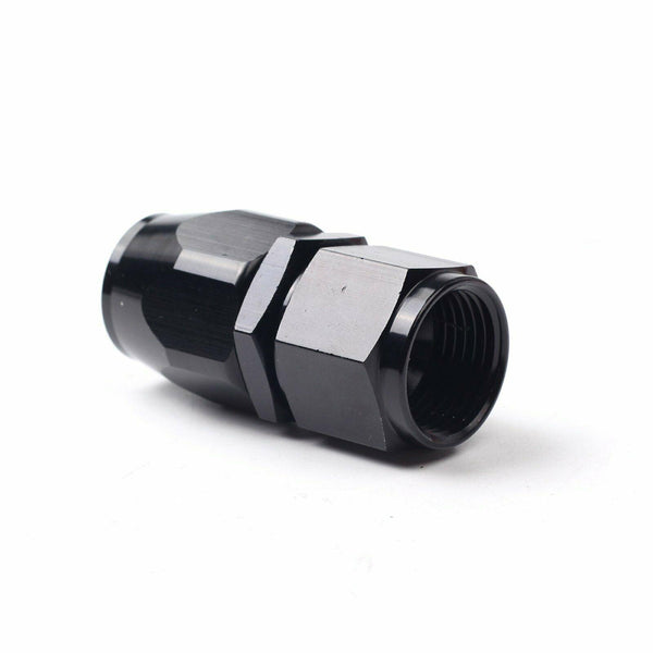 Black AN10 10-AN Straight Swivel Fuel Oil Air Gas Hose End Fitting Adaptor - www.blackhorse-racing.com