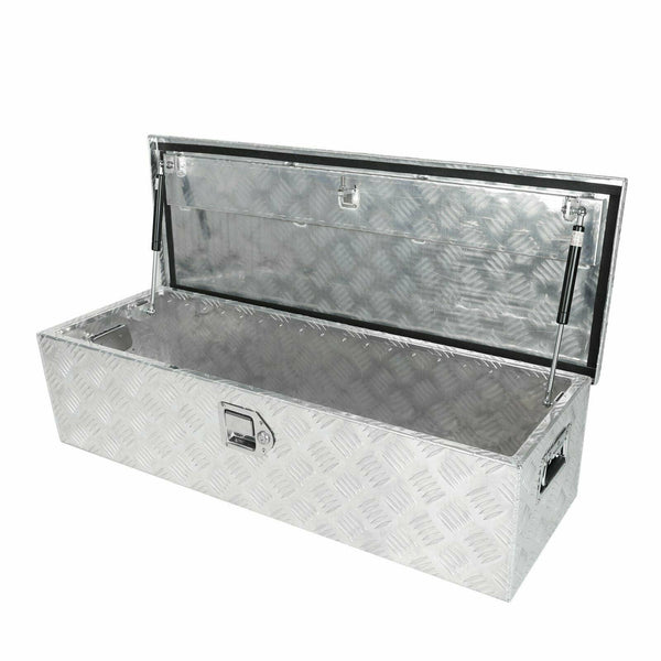 39"X13"X10" PICKUP TRUCK TRUNK BED TOOL BOX TRAILER STORAGE+LOCK CHROME ALUMINUM - www.blackhorse-racing.com