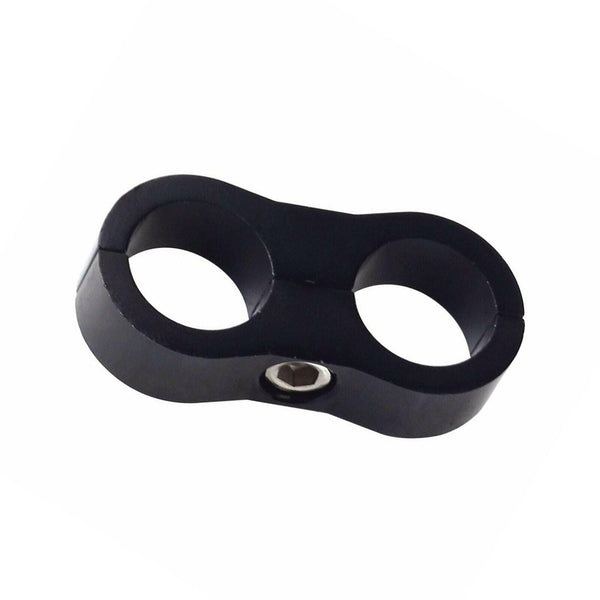 17/32 Inch Black AN6 Billet Oil Fuel Hose Separator Clamp Adapter Bracket - www.blackhorse-racing.com