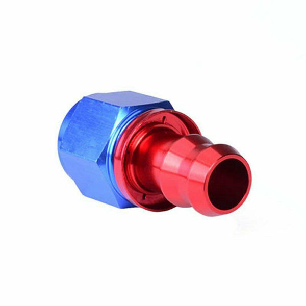 2PC Red & Blue AN 6 Straight Aluminum Push on Oil Fuel Line Hose End Fitting - www.blackhorse-racing.com