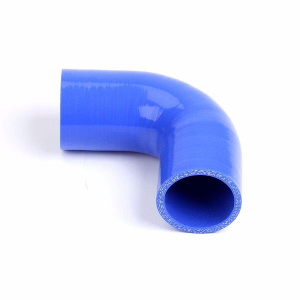 Blue 3.5" - 3 1/2" 90 Degree Silicone Hose 89 mm Intercooler Coupler Pipe Turbo - www.blackhorse-racing.com