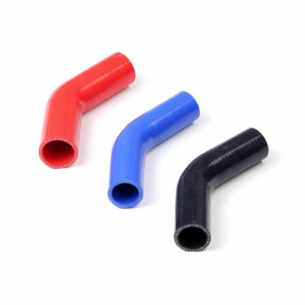 1.5" 4-PLY 45 DEGREE ELBOW TURBO/INTAKE PIPING SILICONE COUPLER HOSE BLACK 38mm - www.blackhorse-racing.com