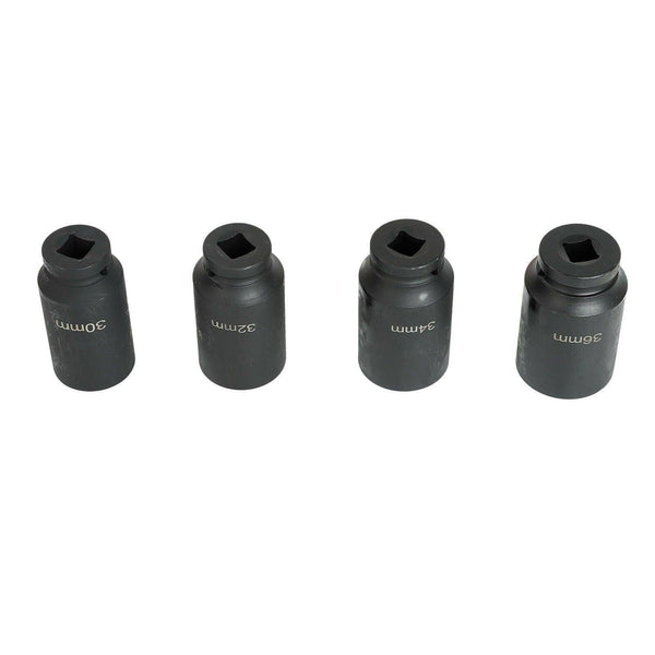 1/2" Drive Spindle Axle Nut Socket Set 4PC 12 Point 30mm 32mm 34mm 36mm