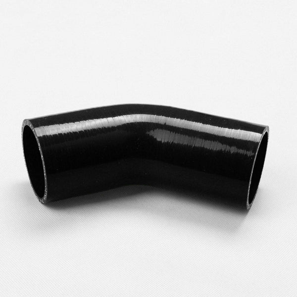 76mm to 76mm 3" Inch 45 Degree Elbow Silicone Turbo Hose Coupler Pipe Black - www.blackhorse-racing.com