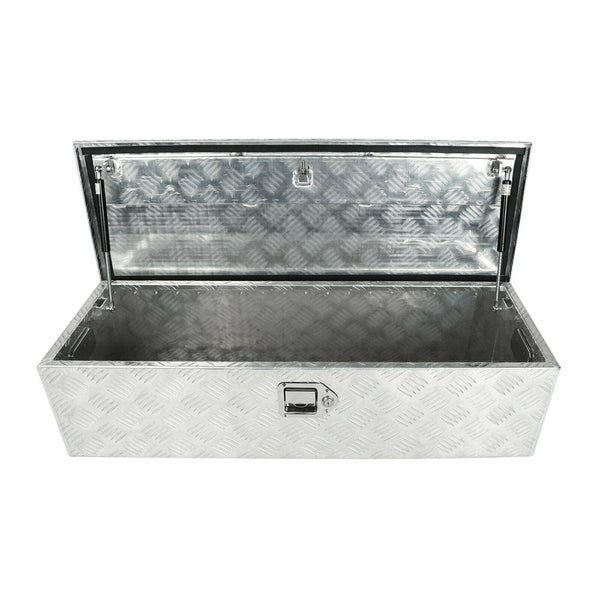 39"X13"X10" PICKUP TRUCK TRUNK BED TOOL BOX TRAILER STORAGE+LOCK CHROME ALUMINUM - www.blackhorse-racing.com