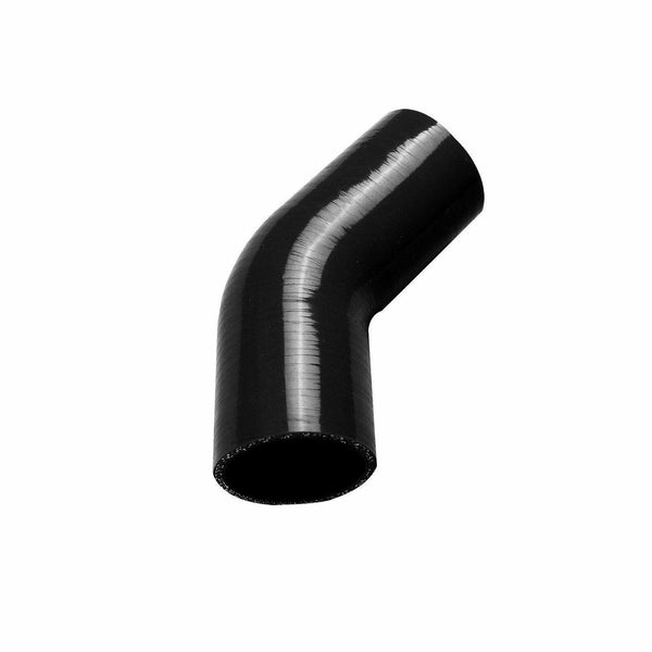 4" 4-ply 45 Degree Elbow Turbo/Intercooler/Intake Silicone Coupler Hose Black - www.blackhorse-racing.com
