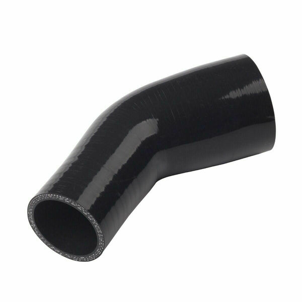 4" to 3 Inch 45 Degree Silicone Pipe Intercooler Coupler Hose Turbo, Black - www.blackhorse-racing.com