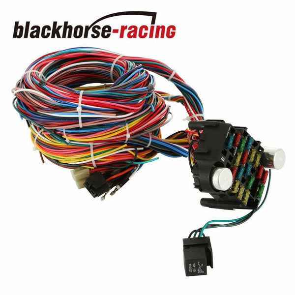 UNIVERSAL Extra long Wires 21 Circuit Wiring Harness For CHEVY Mopar FORD Hotrod - www.blackhorse-racing.com