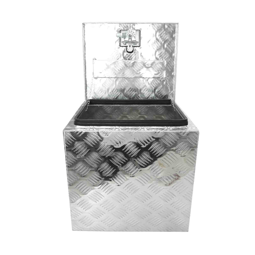 
                  
                    18 x 17 x 18 Inch Aluminum Truck Trailer Tool Box, Waterproof Underbody Truck Bed Storage Toolbox for Pickup Truck RV Trailer ATV with Lock & 2 Keys - Silver
                  
                