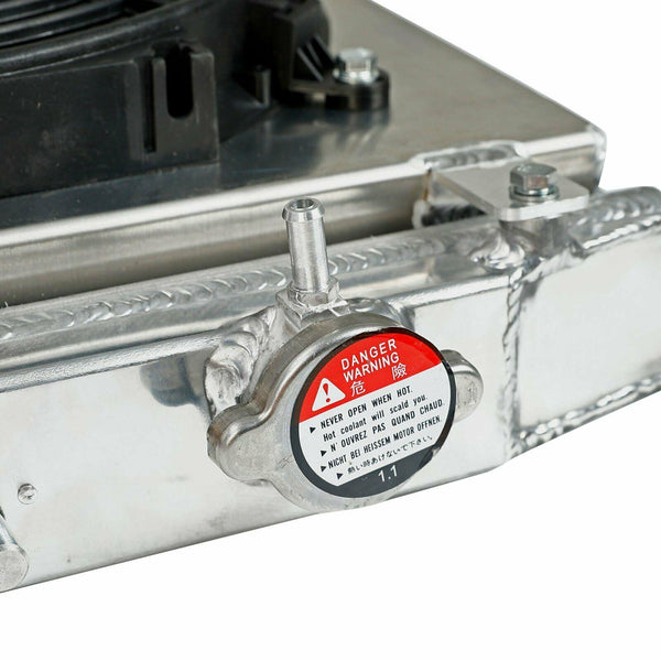 Aluminum 2 Row Racing Radiator + Fan Shroud Fit 92-00 Honda Civic /Acura Integra - www.blackhorse-racing.com
