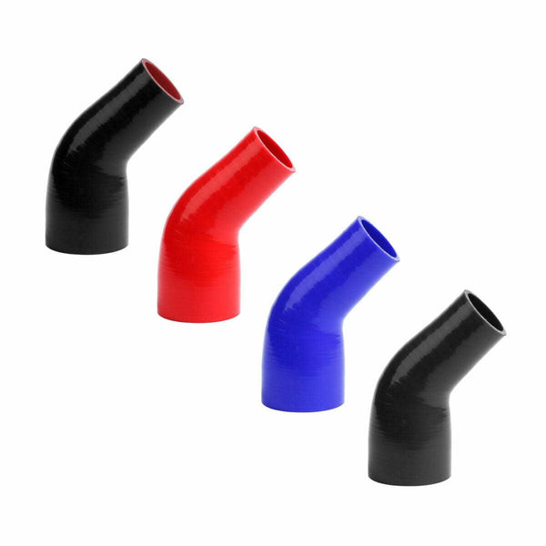 Black 2.0" to 2.5" Inch Silicone 45 Degree Intercooler Pipe Reducer Hose Turbo - www.blackhorse-racing.com