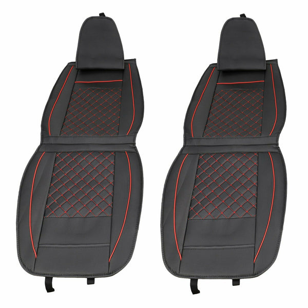 5-Seats Front + Rear Car Seat Cover Cushion Set Microfiber PU Leather Size L - www.blackhorse-racing.com