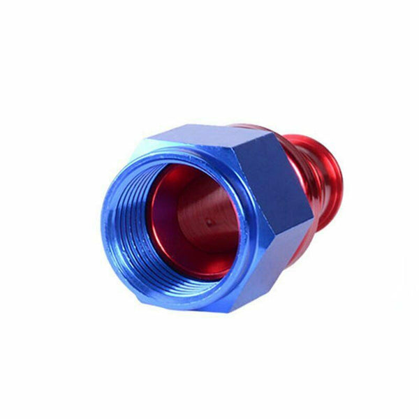 2PC Red & Blue AN 10 Straight Aluminum Push on Oil Fuel Line Hose End Fitting - www.blackhorse-racing.com
