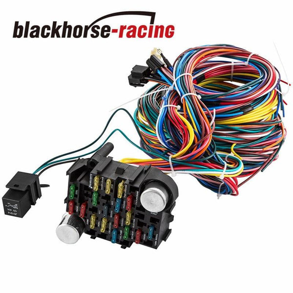 UNIVERSAL Extra long Wires 21 Circuit Wiring Harness For CHEVY Mopar FORD Hotrod - www.blackhorse-racing.com