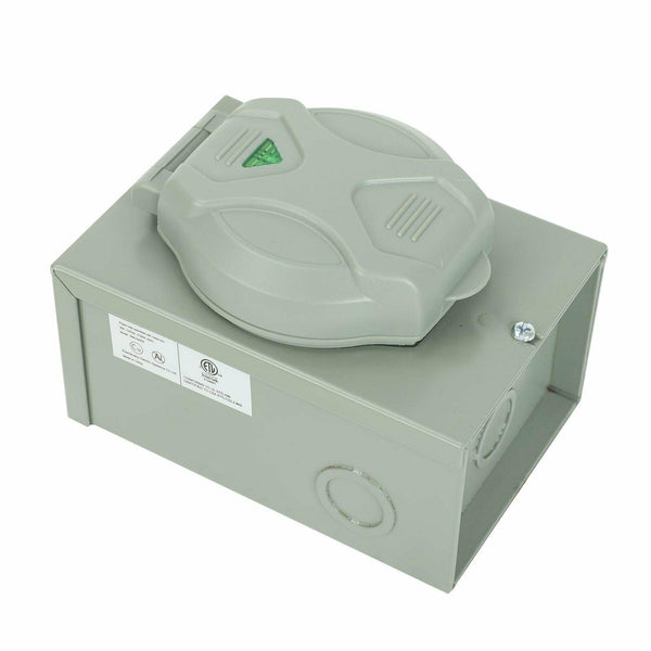 NEMA L5-30 3Prong 30Amp RV Power Generator Inlet Box 3750W Transfer Switch Iron - www.blackhorse-racing.com