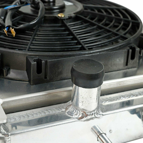 Aluminum 2 Row Racing Radiator + Fan Shroud Fit 92-00 Honda Civic /Acura Integra - www.blackhorse-racing.com