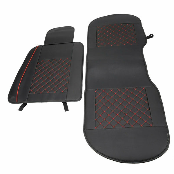 5-Seats Front + Rear Car Seat Cover Cushion Set Microfiber PU Leather Size L - www.blackhorse-racing.com
