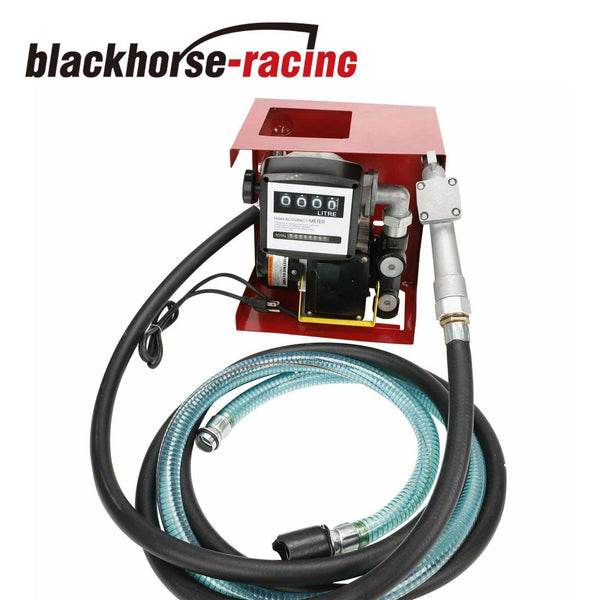 New 110V Electric Oil Fuel Diesel Gas Transfer Pump W/Meter 13' Hose Manual - www.blackhorse-racing.com