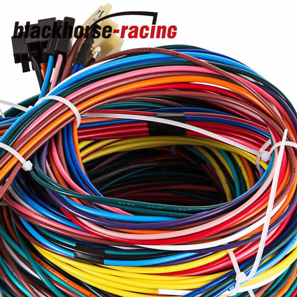 UNIVERSAL Extra long Wires 21 Circuit Wiring Harness For CHEVY Mopar FORD Hotrod - www.blackhorse-racing.com